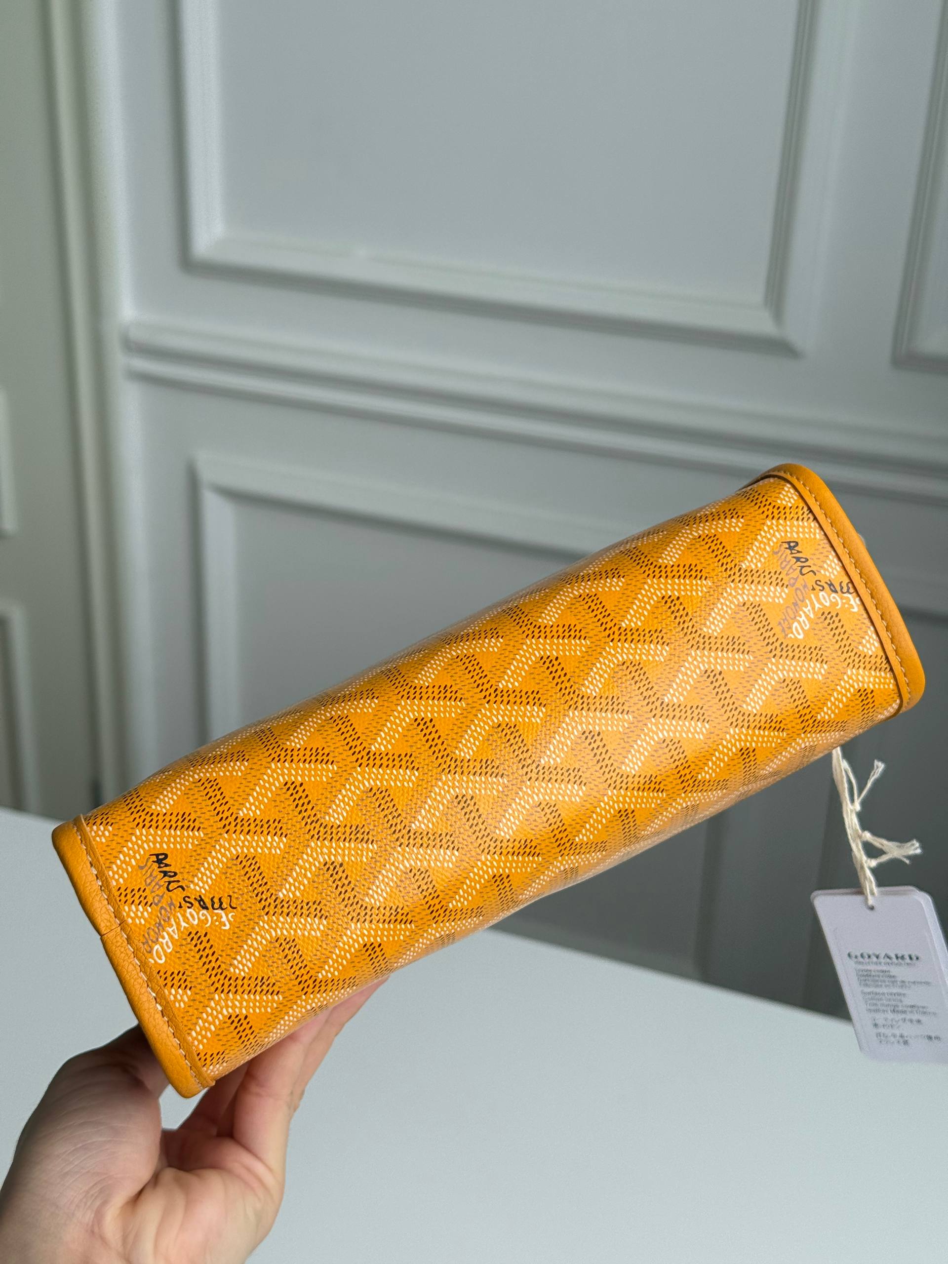 Goyard Yellow Printed Cosmetic Clutch Pouch