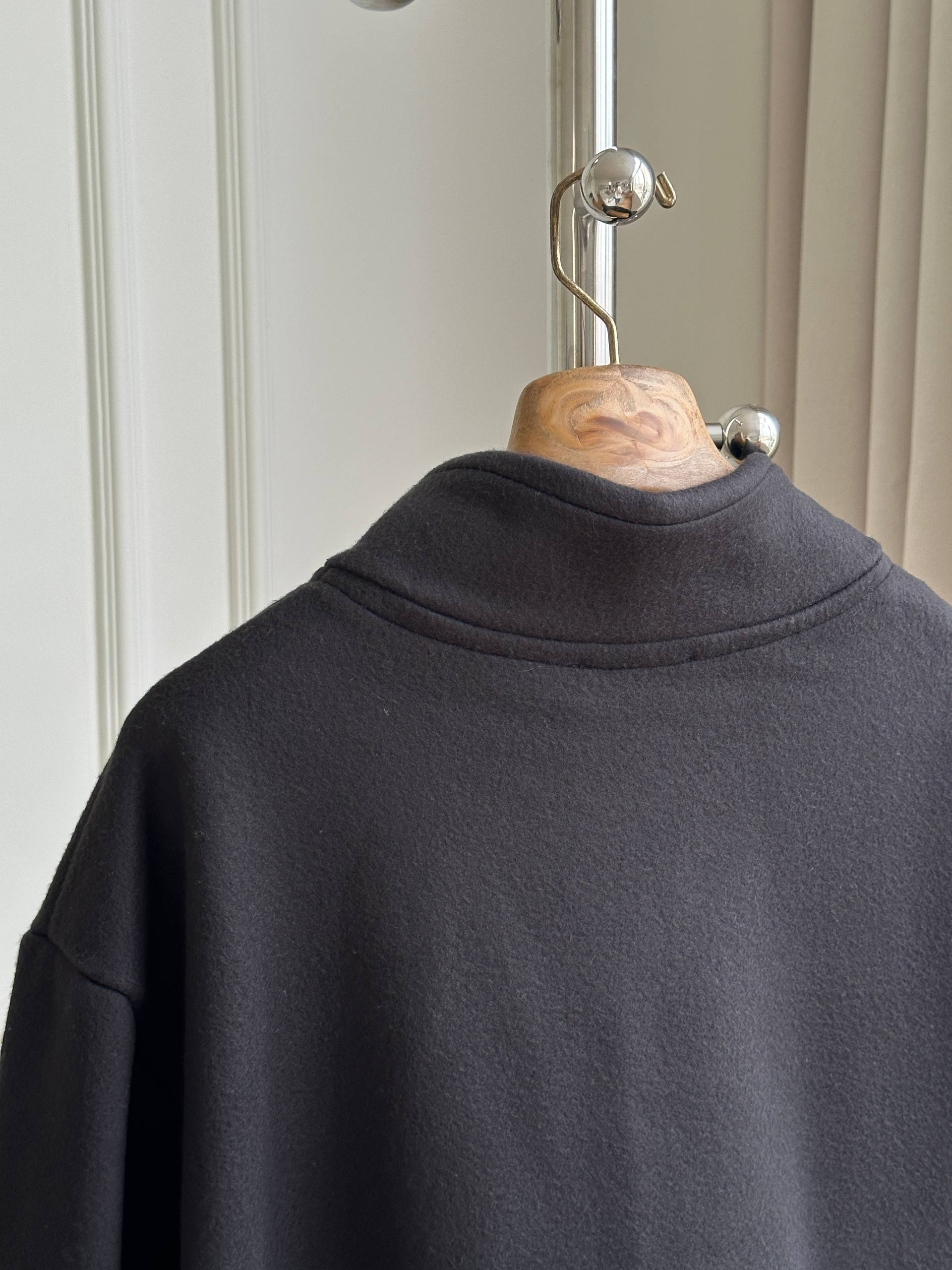 Miu Miu Black Stand Collar Fleece Zip Jacket with Front Embroidery Logo