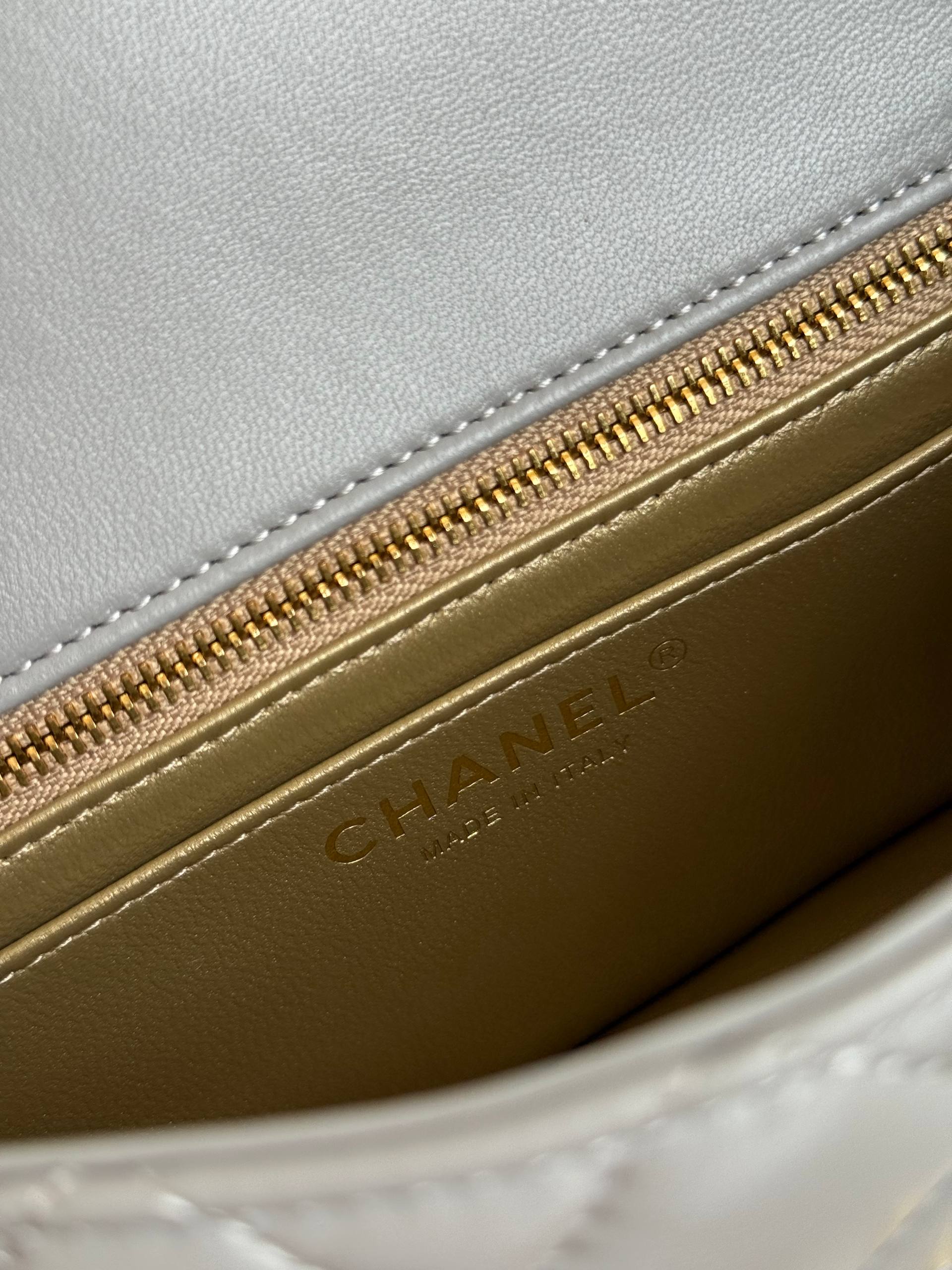Chanel Classic Flap Mini Square Bag with Gold Ball Adjustment Buckle