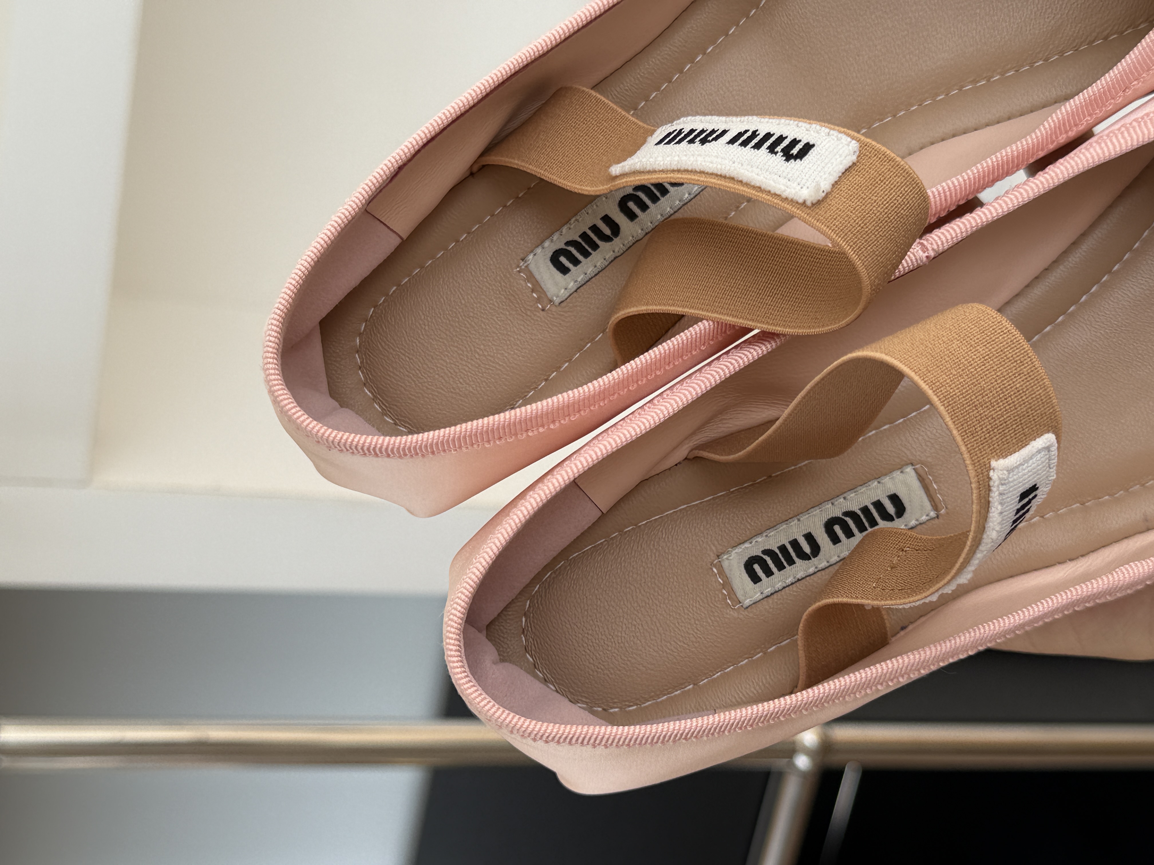 Miu Miu Pink Satin Ballet Shoes