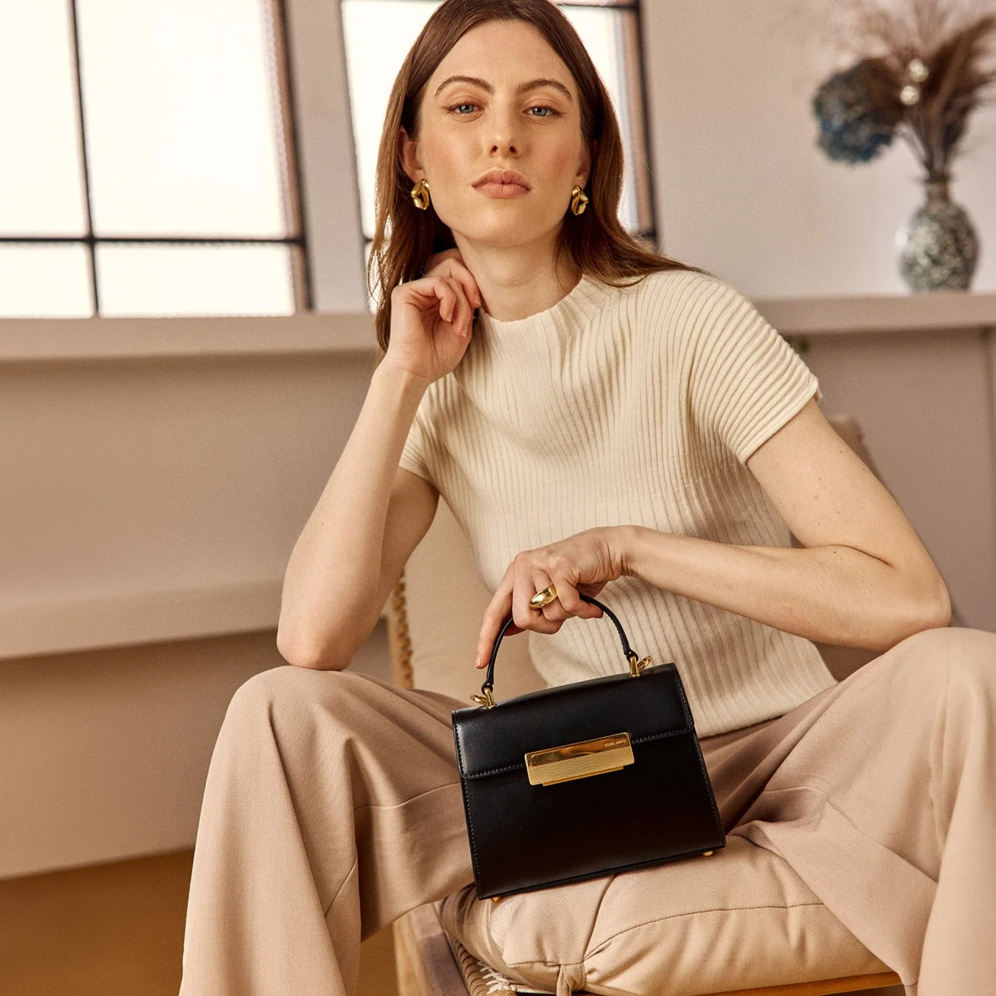Mini Capucine - Cuir Box Noir