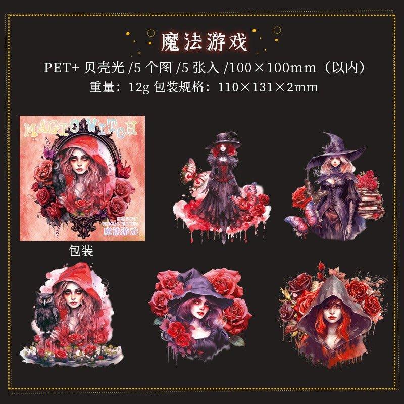 1027 PET Stickers Magic Witch Series
