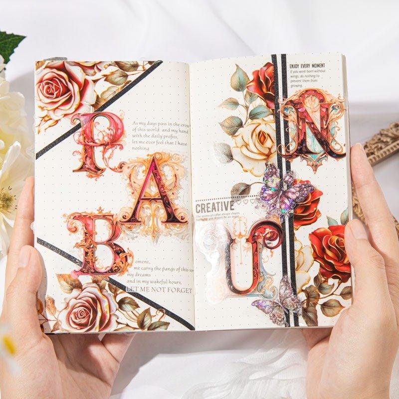 1124 PET Stickers Baroque Letters