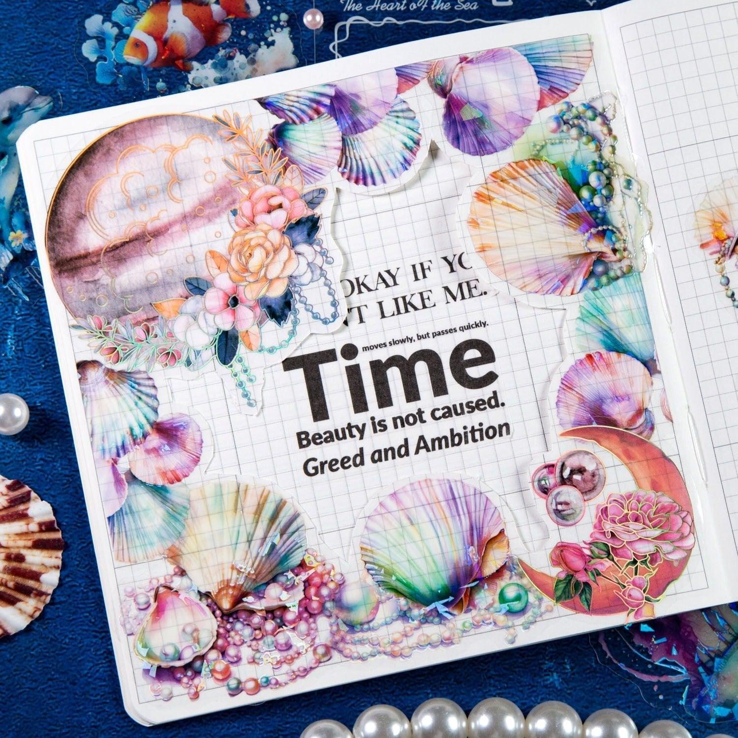 1026 Shell Light Stickers Sea Heart Series