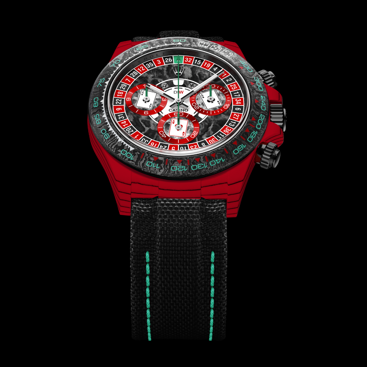 BEST DEAL Rolex Daytona DiW LUCKY PLAYER 3 CarboQuartz【1:1 Replica】