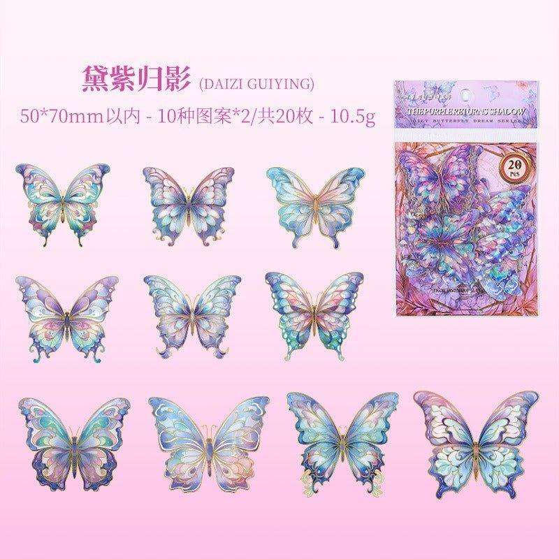1107 Gilt Butterfly Dream Handbook Sticker Pack