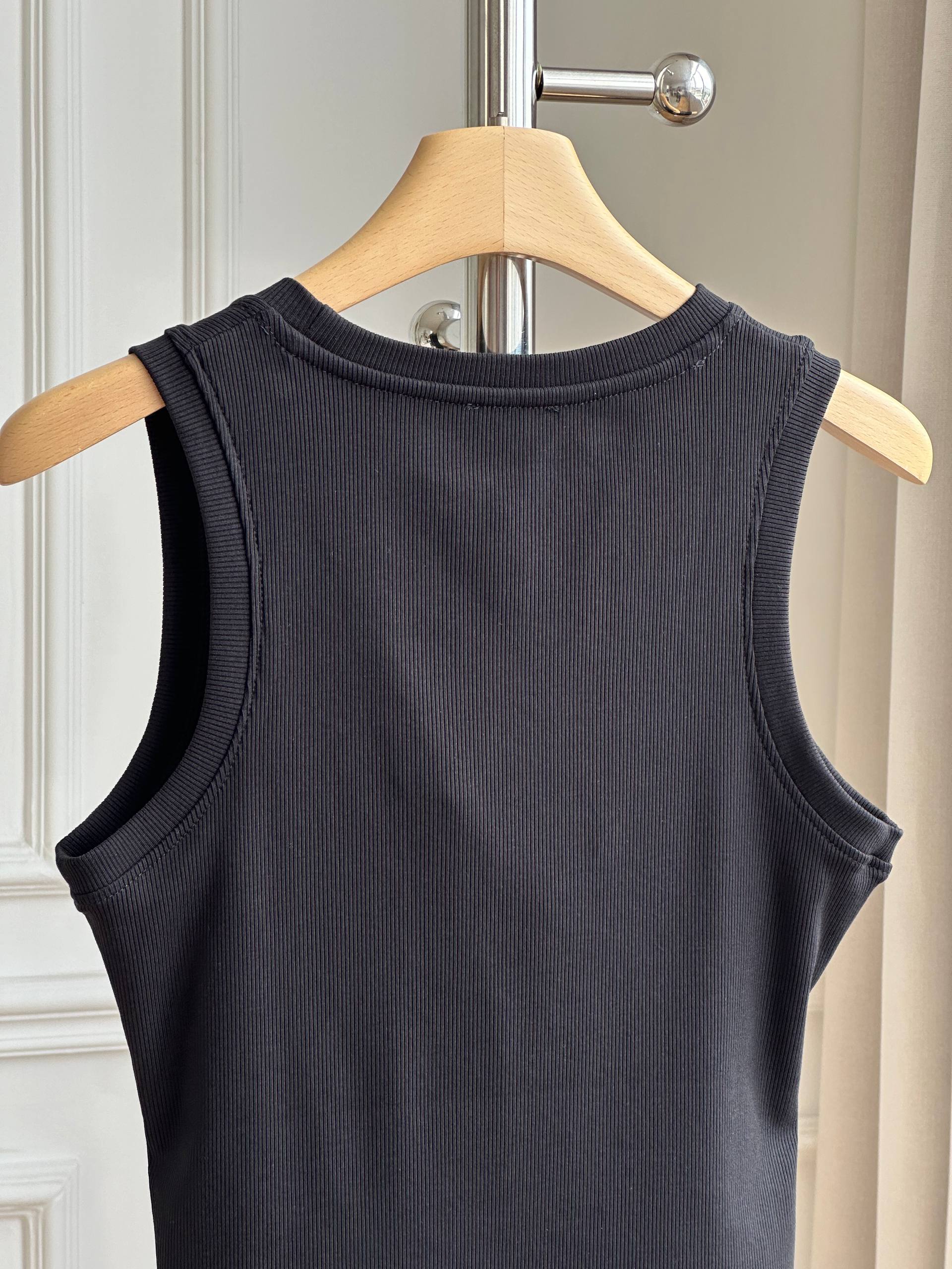 LOEWE Anagram Embroidered Ribbed Tank Top