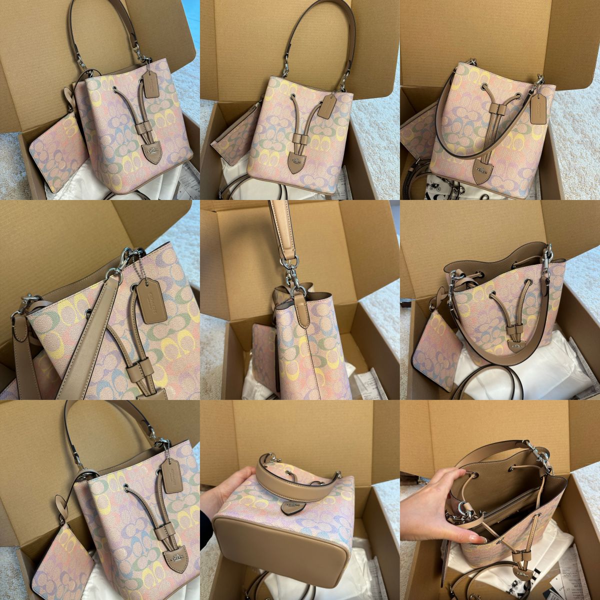 Women Handbag CEL14 CDY21 CBH06 CBH07 CDA92 CEA23 ROWAN BUCKET BAG IN PRETTY SIGNATURE CANVAS