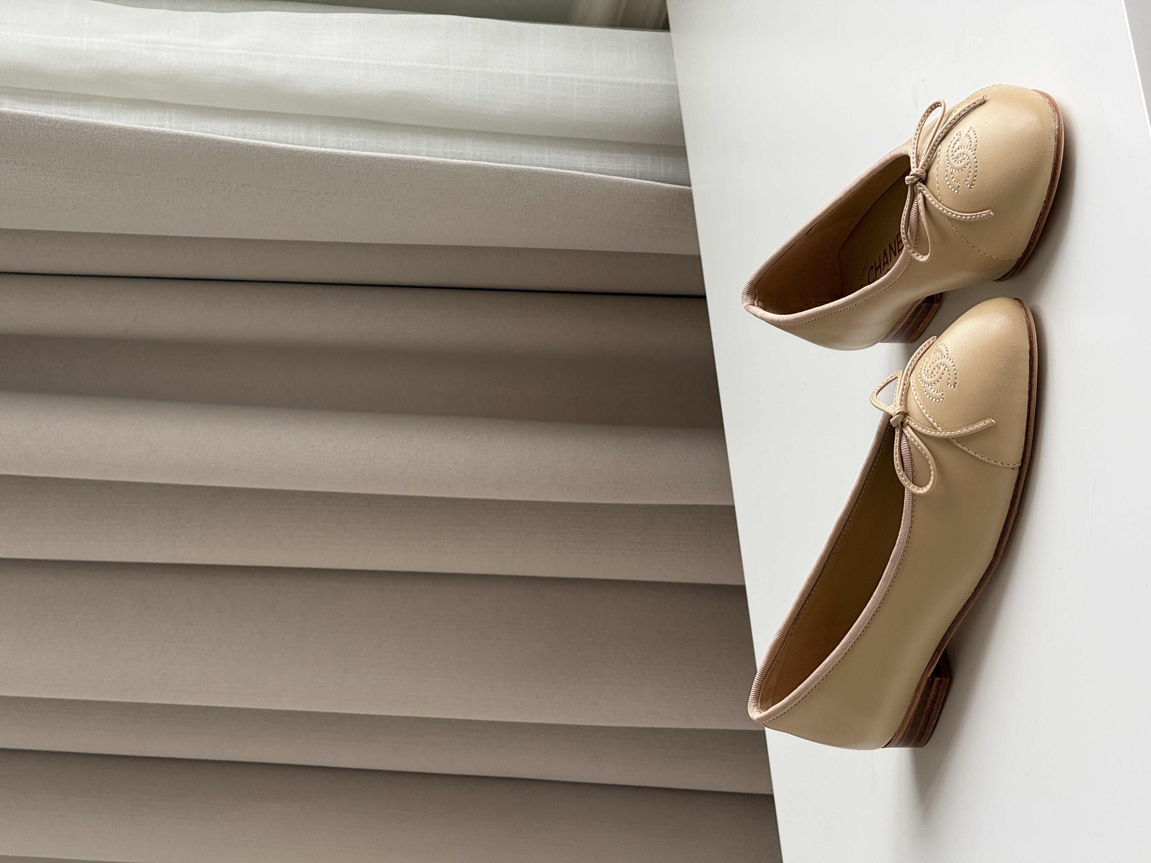 Chanel Classic CC Logo Bow Ballet Flats
