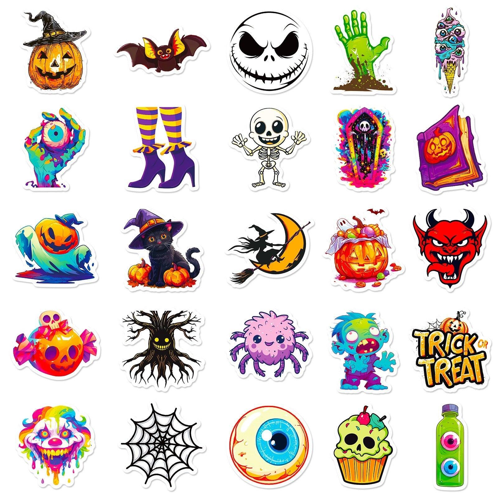 1194 Halloween Stickers Pumpkin Lights Doodle Stickers