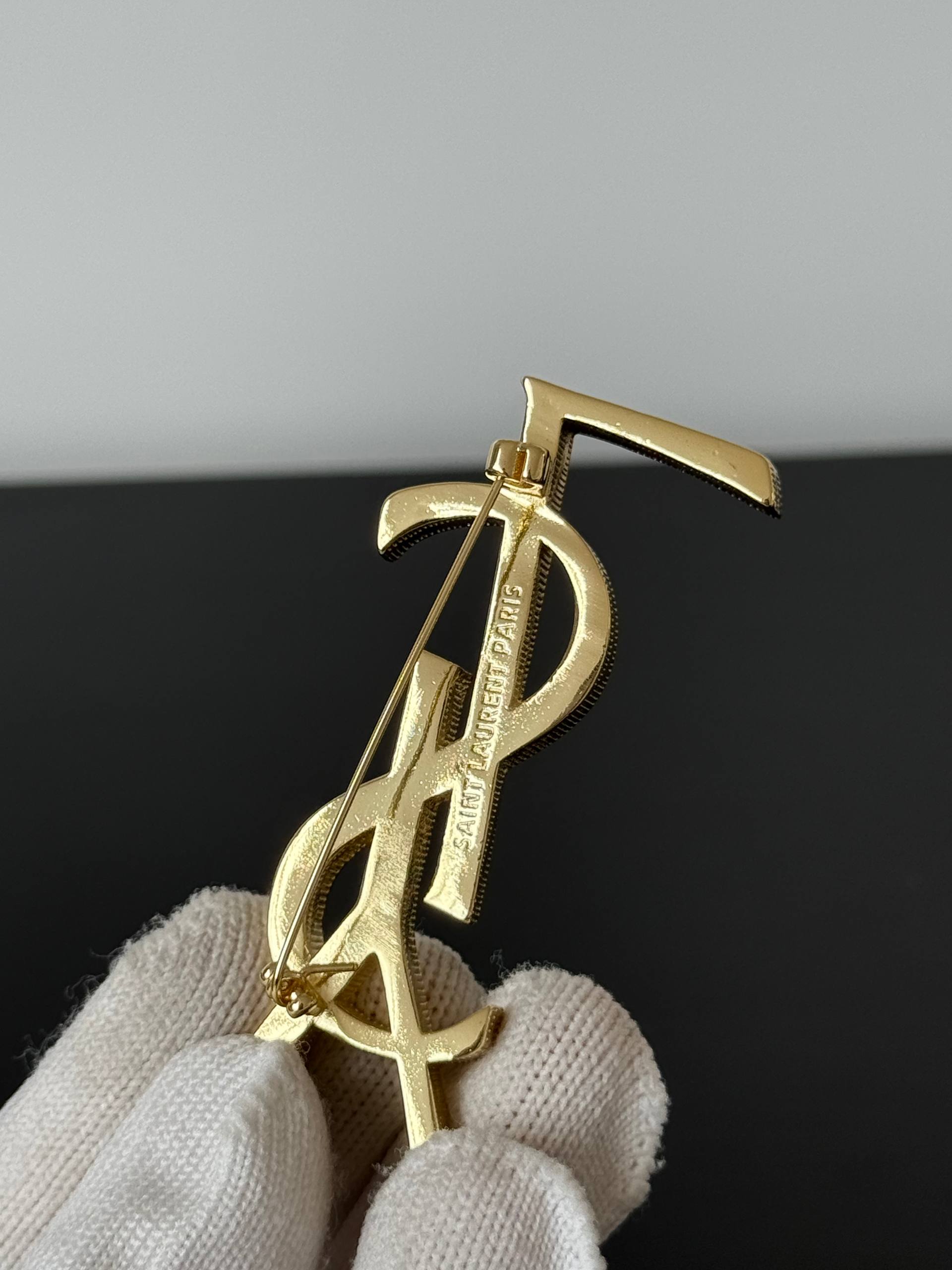 Saint Laurent (YSL) Cassandre Metal Brooch