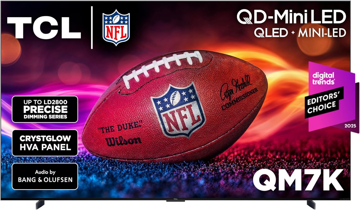 TCL 65 Inch Class QM7K Series| Mini LED QLED 4K HDR| 65QM7K, 2025 Model| 120HZ-144HZ Anti Reflective Screen Smart Google TV Dolby Atmos Onkyo Audio| Voice Remote Alexa Gaming Streaming Television
