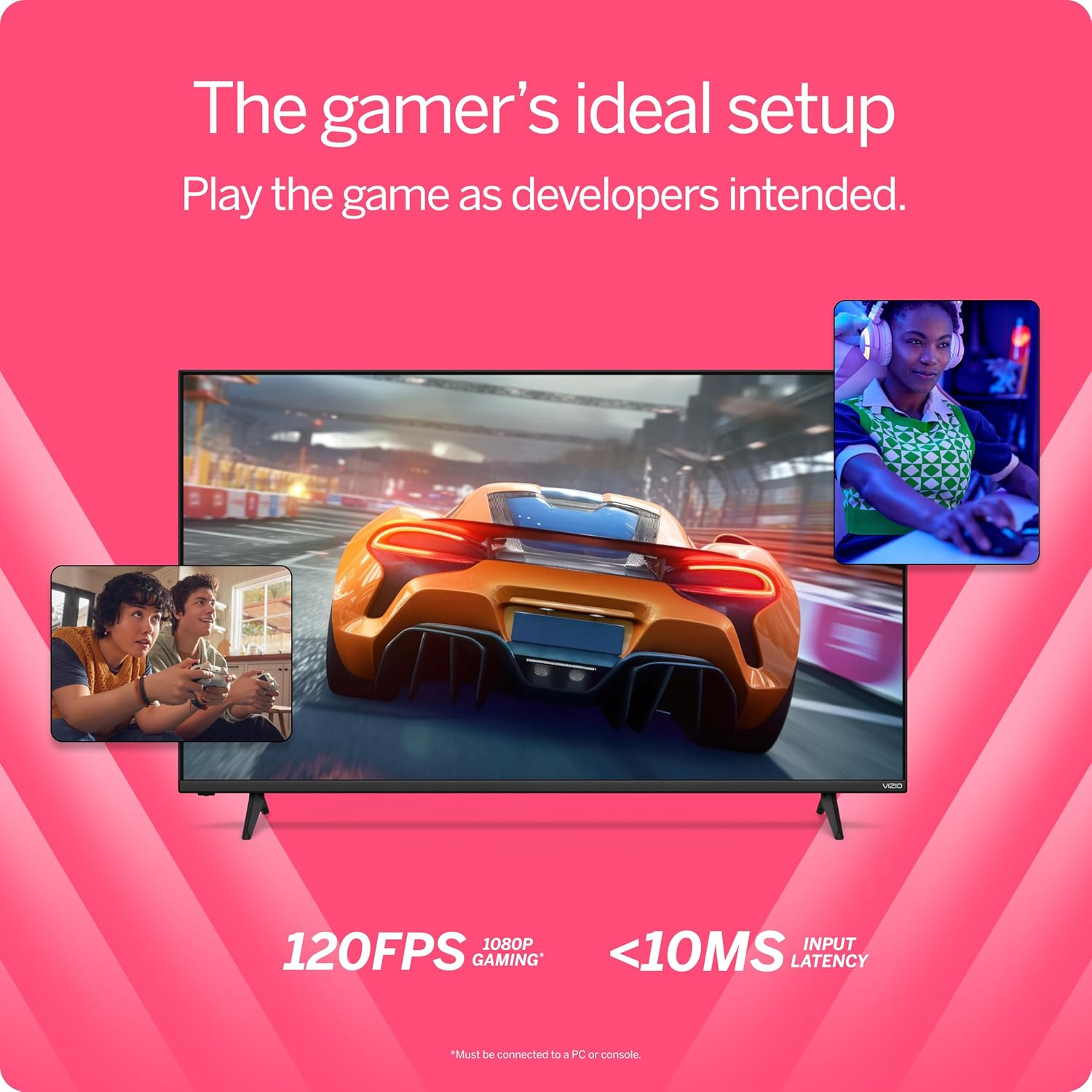 VIZIO 43-inch Quantum 4K QLED HDR Smart TV with Dolby Vision HDR, 120fps @1080p PC Gaming, WiFi 6, Bluetooth Headphone Capable, Apple AirPlay, Google Cast Built-in (VQD43M-0801, New)