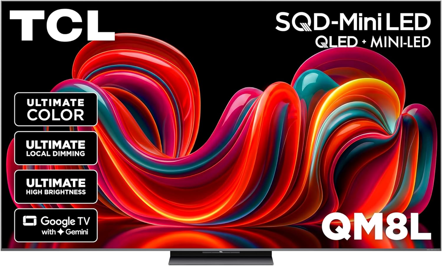 TCL 75 Inch Class QM8L Series| SQD-Mini-LED QLED Smart TV| 75QM8L, 2026 Model| 144Hz| Ultimate Color Brightness & Contrast| Google AI Bang & Olufsen| Voice Control Gaming Streaming Television