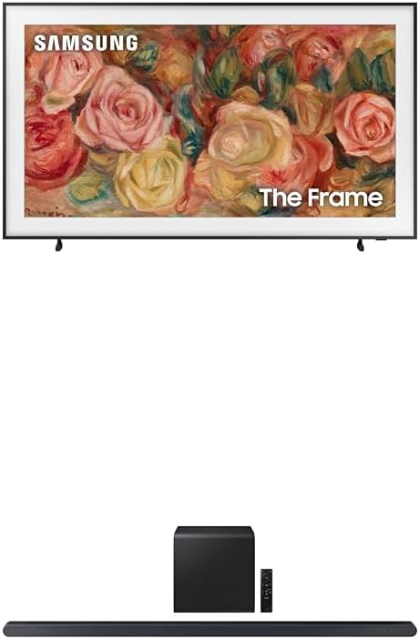 SAMSUNG 55-Inch Class QLED 4K LS03D The Frame Series Quantum HDR Smart TV with Dolby Atmos, Art Mode, Anti-Reflection, Customizable Frame, Slim Fit Wall Mount with Alexa Built-in (QN55LS03D, 2024 Model)
