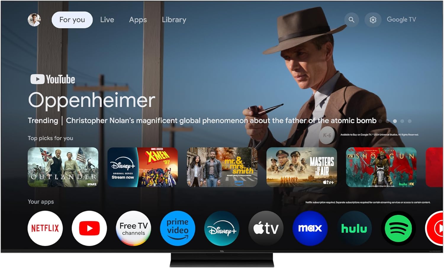 TCL 65 Inch Class QM7K Series| Mini LED QLED 4K HDR| 65QM7K, 2025 Model| 120HZ-144HZ Anti Reflective Screen Smart Google TV Dolby Atmos Onkyo Audio| Voice Remote Alexa Gaming Streaming Television