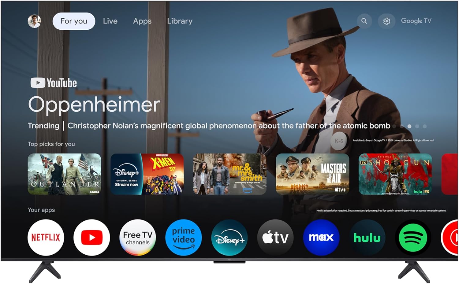 TCL 55 Inch Class QM6K Series| Mini LED QLED 4K HDR| 55QM6K, 2025 Model| 120HZ-144HZ High Brightness Smart Google TV Dolby Atmos Onkyo Audio| Voice Remote Alexa Gaming Streaming Television