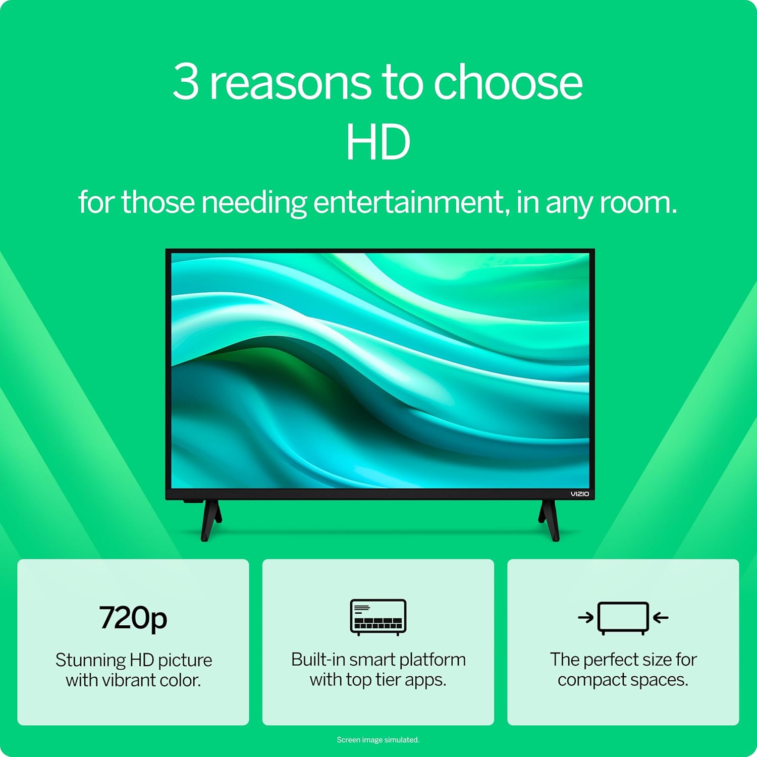 VIZIO 32-inch HD Smart TV 720p LED with Alexa Compatibility, Google Cast Built-in, Bluetooth Headphone Capable (VHD32M-08, New)