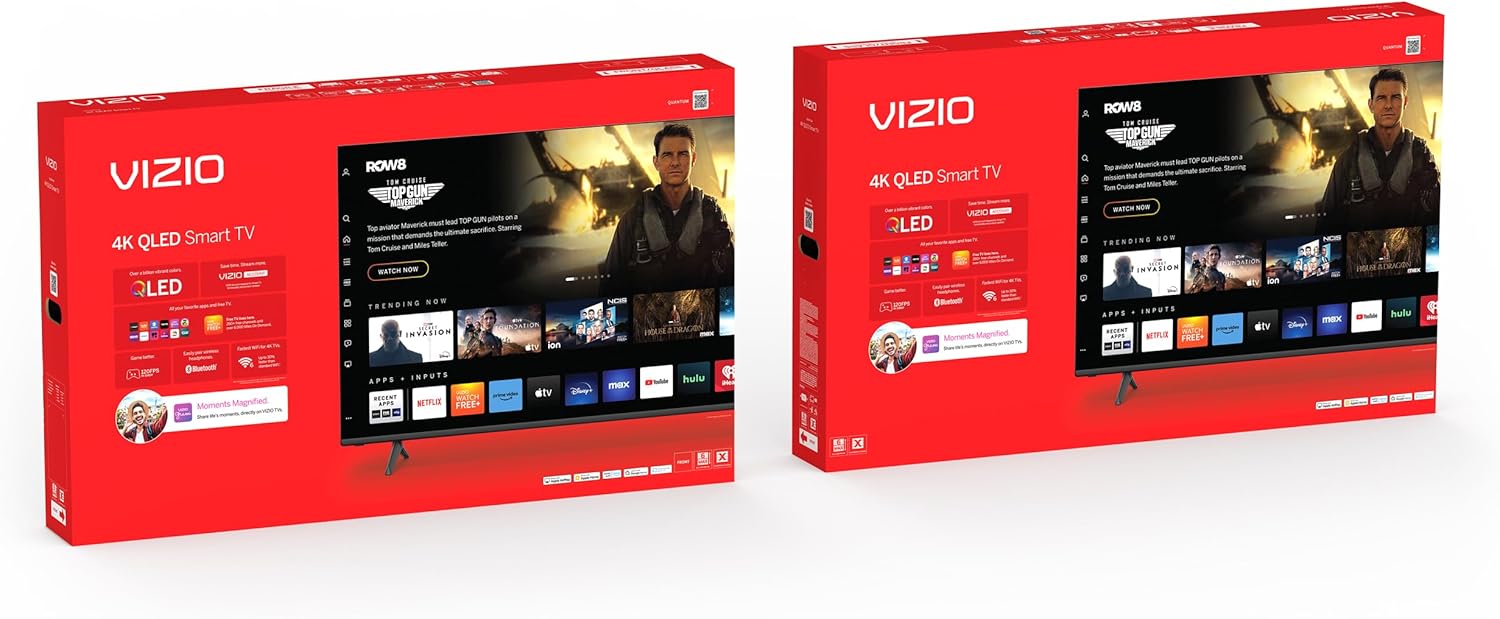 VIZIO 43-inch Quantum 4K QLED HDR Smart TV with Dolby Vision HDR, 120fps @1080p PC Gaming, WiFi 6, Bluetooth Headphone Capable, Apple AirPlay, Google Cast Built-in (VQD43M-0801, New)
