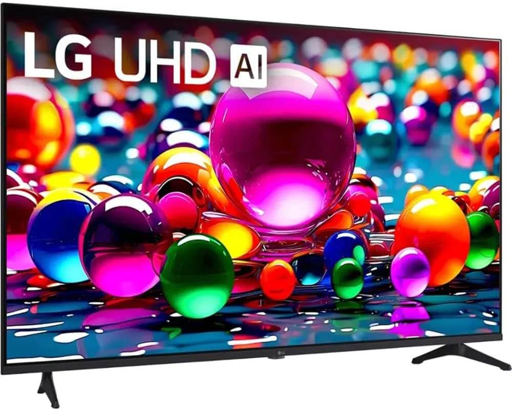 LG 55 Inch Class UA77 Series LED AI 4K Smart webOS TV (2025 Model) + HDMI Cable + 12 Month CPS Warranty + Streaming Bundle – HDR10, ThinQ AI, Wi-Fi 6, Voice Control, Slim Design (55 inch)