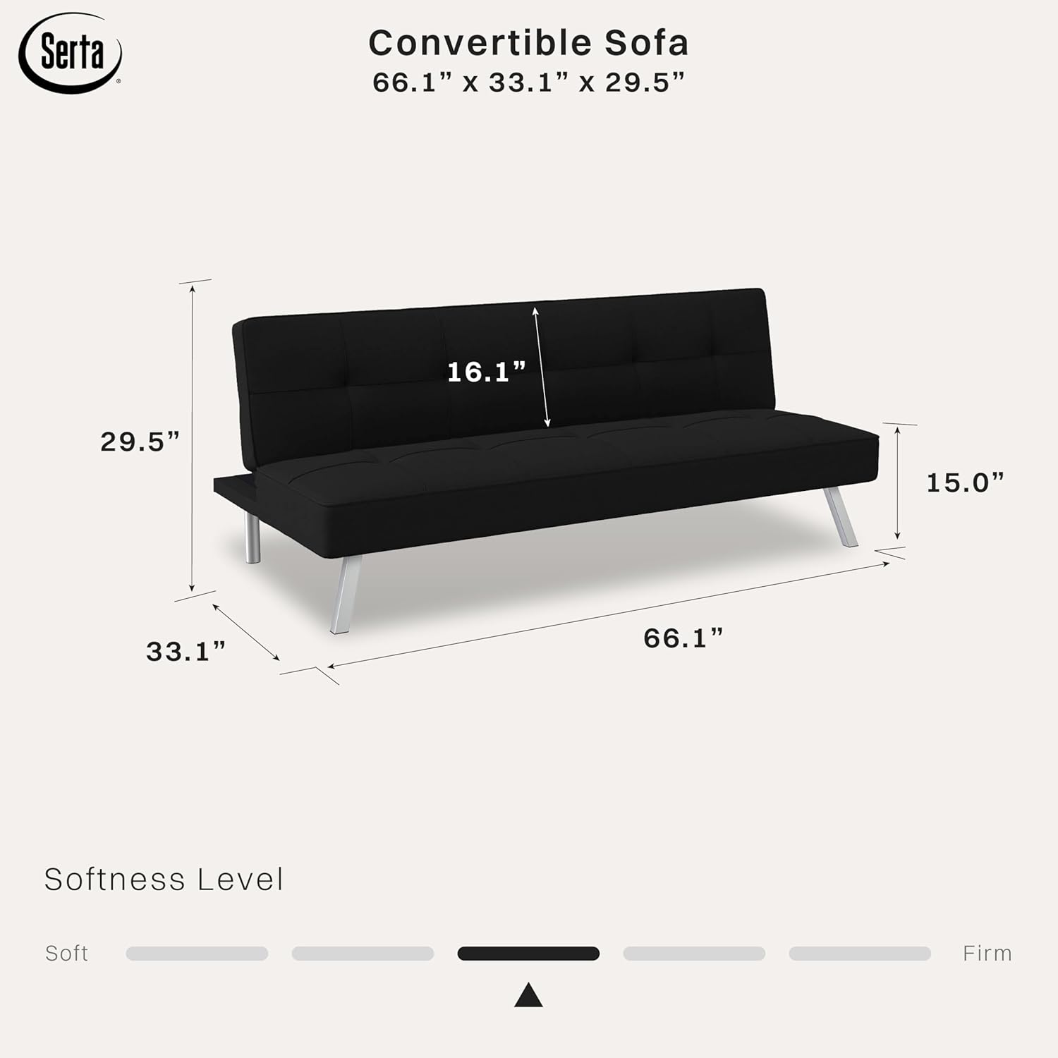 Also® Rane Futon Sofa Bed 66.1