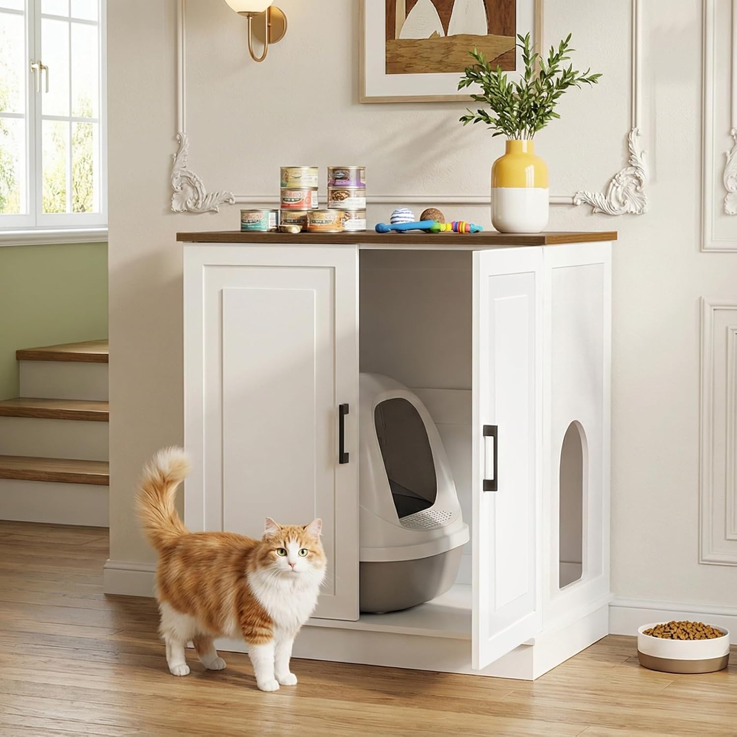 MAHANCRIS Large Cat Litter Box Enclosure, 33.5