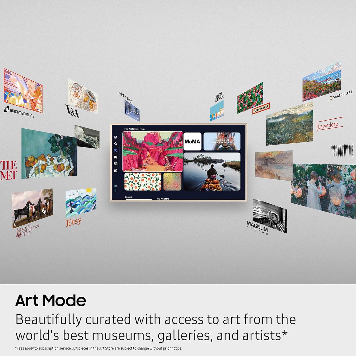 Samsung QN43LS03FAFXZA 43 Inch The Frame QLED 4K Art Mode Vision AI Smart TV with a VG-SCFA43WTB Customizable Bezel - Modern White (2025)