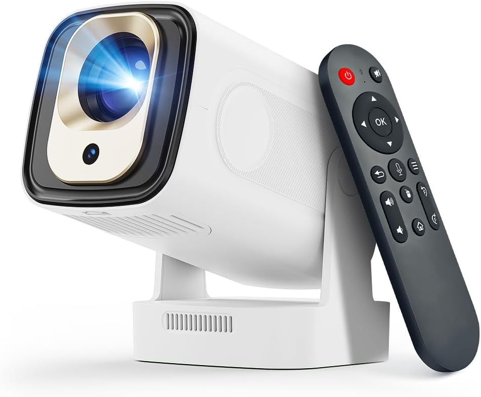 【Auto Focus&1080P】Magcubic Mini Smart Projector with 4K Support, Portable Projector with Wifi and Bluetooth, 5W Speaker, Built-in Apps, Voice Control, Outdoor Movie Projector