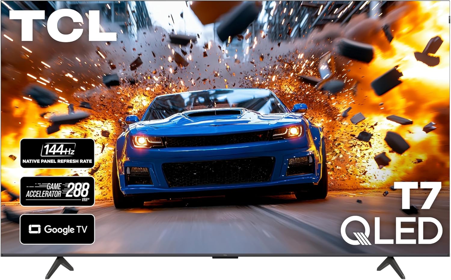 TCL 55 Inch Class T7 Series| 4K QLED HDR| 55T7, 2025 Model| 120HZ Refresh Rate High Brightness Smart Google TV Dolby Atmos Audio| Voice Remote Alexa Gaming Streaming Television