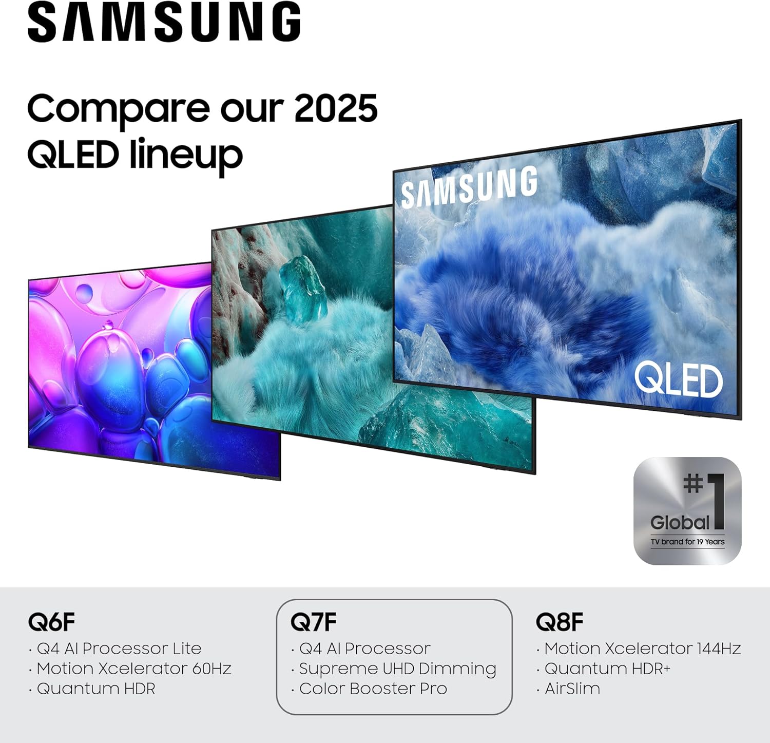 Samsung QN50Q7FAAFXZA 50 Inch QLED Q7F 4K Vision AI Smart TV with a 2 Year Amber Protection Plan (2025)
