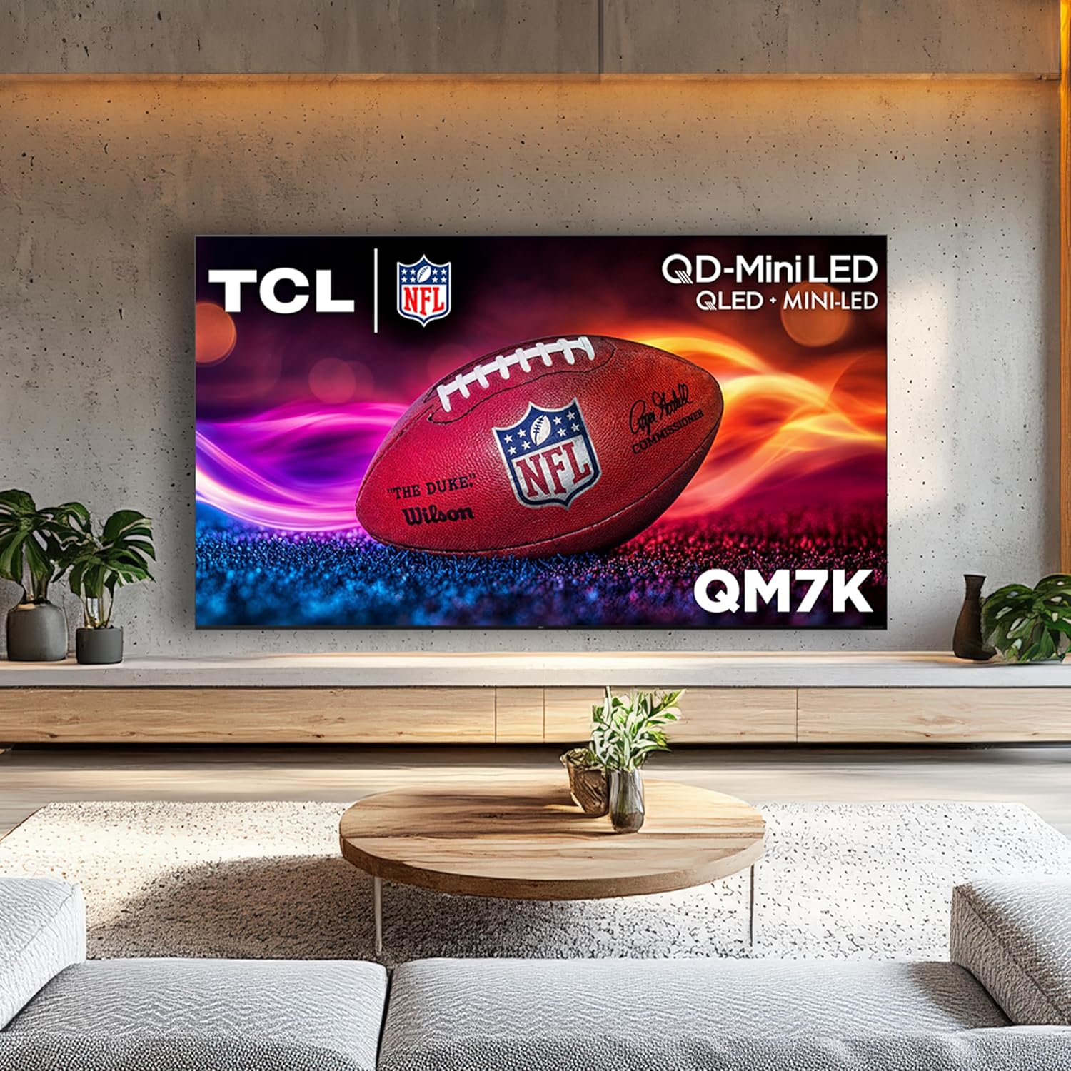 TCL 65 Inch Class QM7K Series| Mini LED QLED 4K HDR| 65QM7K, 2025 Model| 120HZ-144HZ Anti Reflective Screen Smart Google TV Dolby Atmos Onkyo Audio| Voice Remote Alexa Gaming Streaming Television
