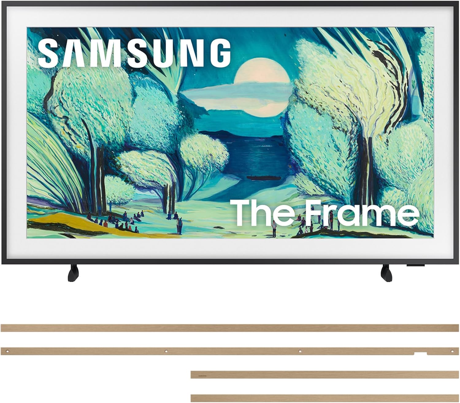 Samsung QN43LS03FAFXZA 43 Inch The Frame QLED 4K Art Mode Vision AI Smart TV with a VG-SCFA43WTB Customizable Bezel - Modern White (2025)