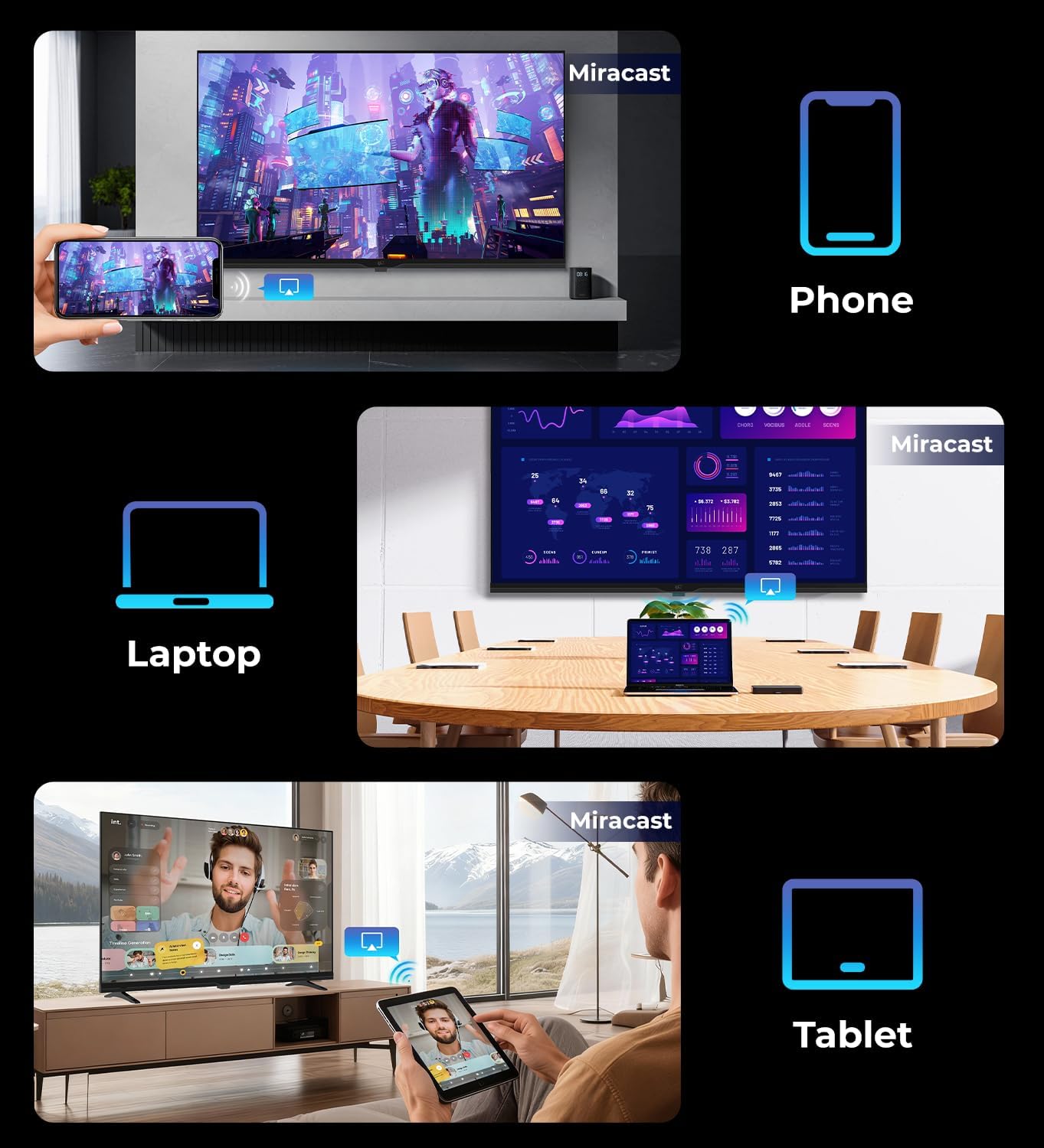 FPD Smart TV 43 Inch, 1080p FHD Television Powered by Tizen OS Compatible with Samsung TV Plus, Dolby Audio, HDR 10, SmartThings, Miracast, Gaming Hub, Voice Control Flat Screen TV (AT43-P1)