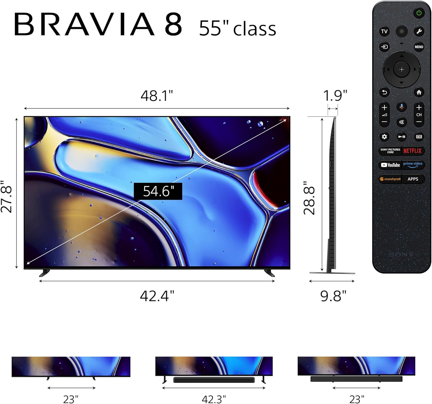 Sony K55XR80 55 Inch IMAX Enhanced Bravia OLED 4K HDR Google TV with 2 Year Amber Protection Plan (2024)