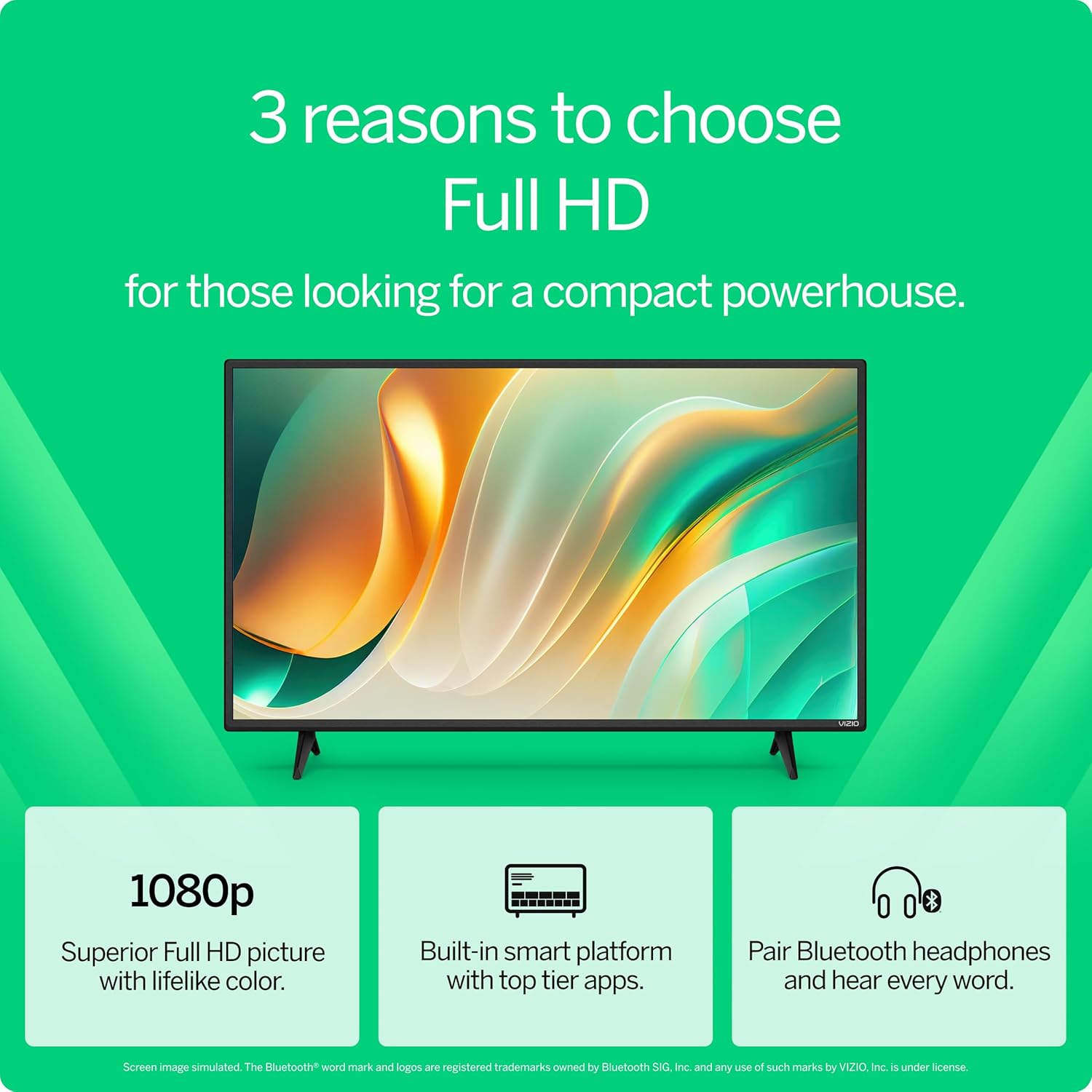 VIZIO 40-inch Full HD 1080p Smart TV with DTS Virtual:X, Alexa Compatibility, Chromecast Built-in, Bluetooth Headphone Capable (Renewed)