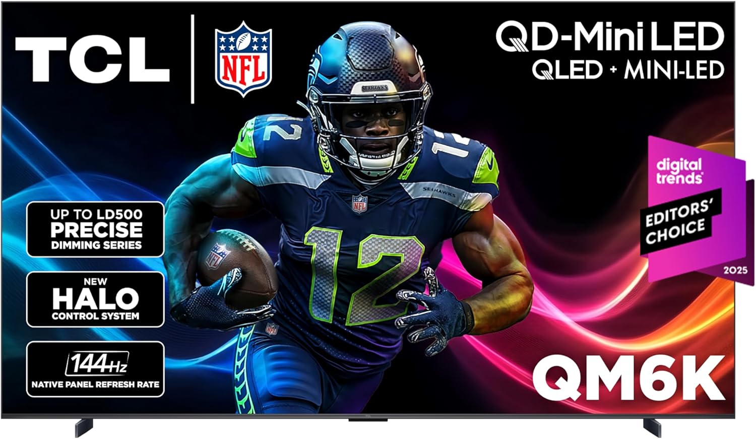 TCL 55 Inch Class QM6K Series| Mini LED QLED 4K HDR| 55QM6K, 2025 Model| 120HZ-144HZ High Brightness Smart Google TV Dolby Atmos Onkyo Audio| Voice Remote Alexa Gaming Streaming Television