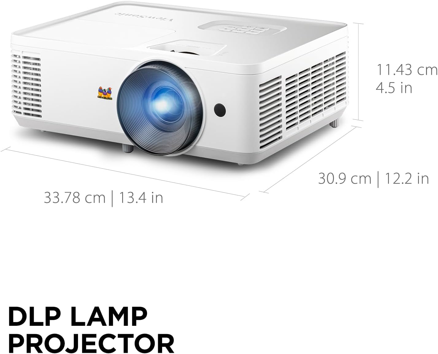 ViewSonic PA503HD 4000 Lumens 1080p Projector, Full HD High Brightness for Home Theater and Living Rooms, 1.1x Optical Zoom, Auto Keystone, Dual HDMI, and USB Inputs