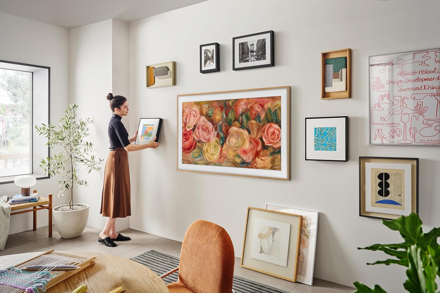 SAMSUNG 55-Inch Class QLED 4K LS03D The Frame Series Quantum HDR Smart TV with Dolby Atmos, Art Mode, Anti-Reflection, Customizable Frame, Slim Fit Wall Mount with Alexa Built-in (QN55LS03D, 2024 Model)