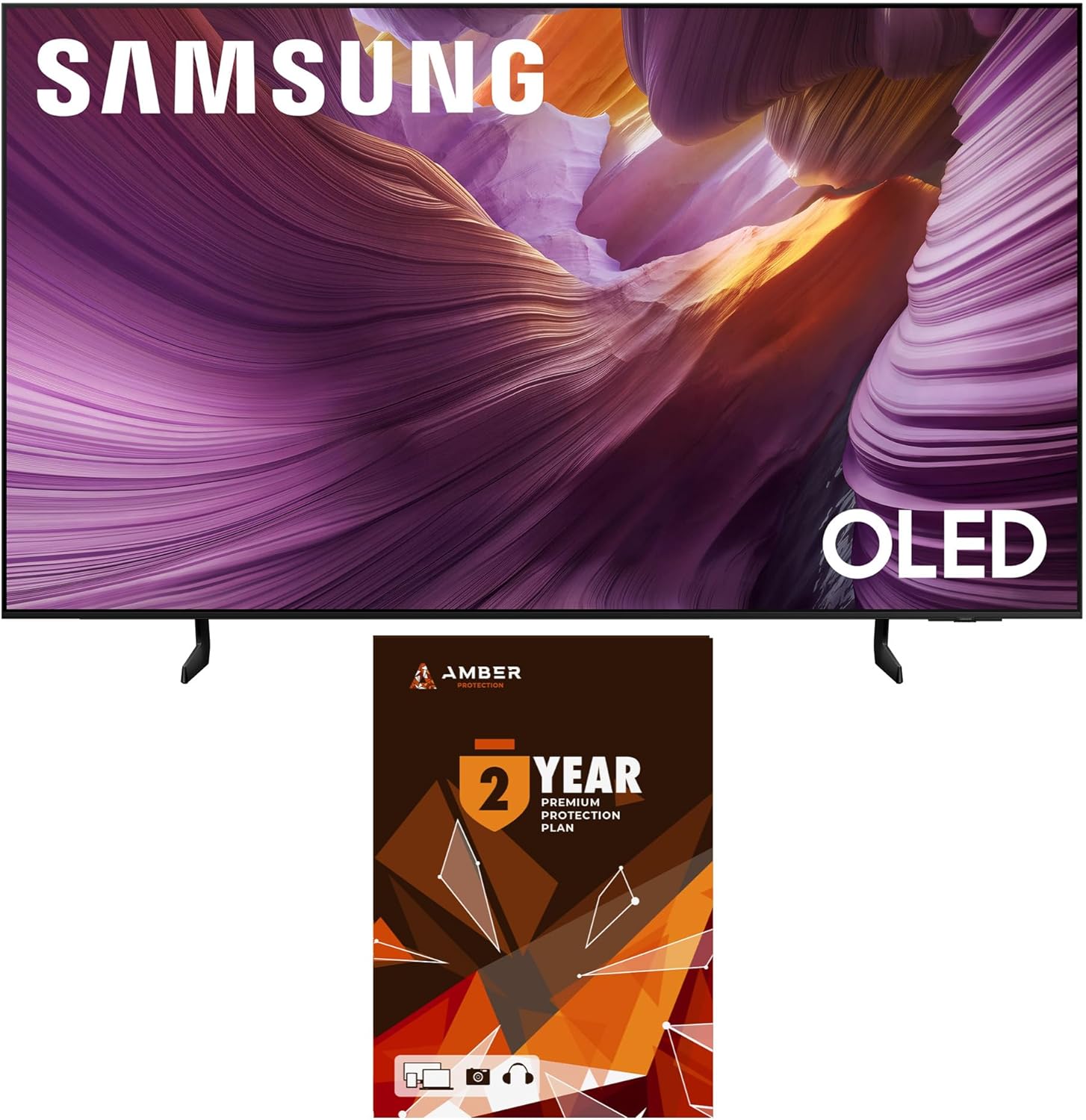 Samsung QN55S85DAEXZA 55 Inch OLED 4K Smart TV with Q-Symphony and 2 Year Amber Protection Plan (2024)