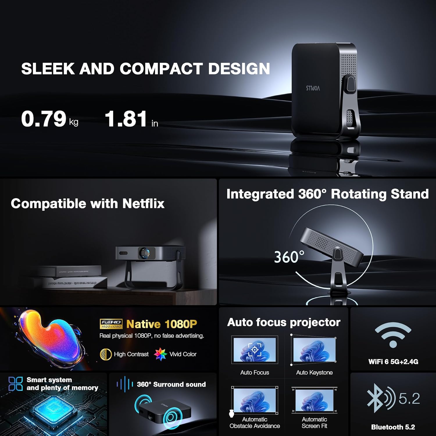 【Officially-Licensed APP & Native 1080P】 Thinnest 1.81
