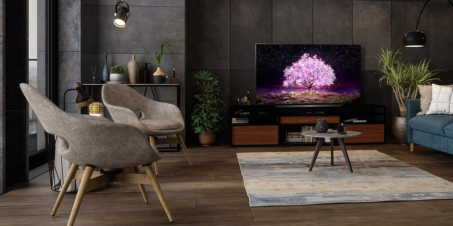 LG OLED C1 Series 55” Alexa Built-in 4k Smart TV (3840 x 2160), 120Hz Refresh Rate, AI-Powered 4K, Dolby Cinema, WiSA Ready, Gaming Mode (OLED55C1PUB, 2021)