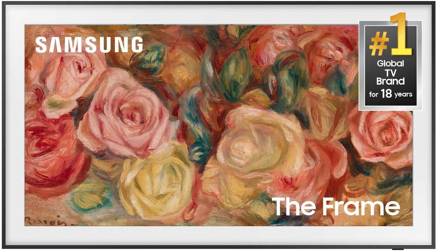 SAMSUNG 55-Inch Class QLED 4K LS03D The Frame Series Quantum HDR Smart TV with Dolby Atmos, Art Mode, Anti-Reflection, Customizable Frame, Slim Fit Wall Mount with Alexa Built-in (QN55LS03D, 2024 Model)
