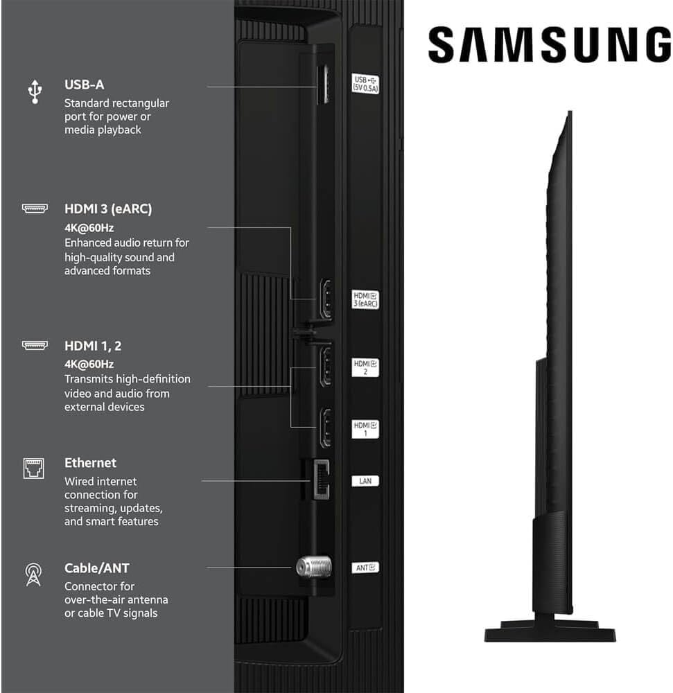 Samsung 55-Inch Q7F Series QLED 4K UHD Smart TV - HDR10+, Alexa Build-in, Bluetooth w/ 12 Month CPS Protection Plan, AUX HDMI Cable, Streaming Bundle