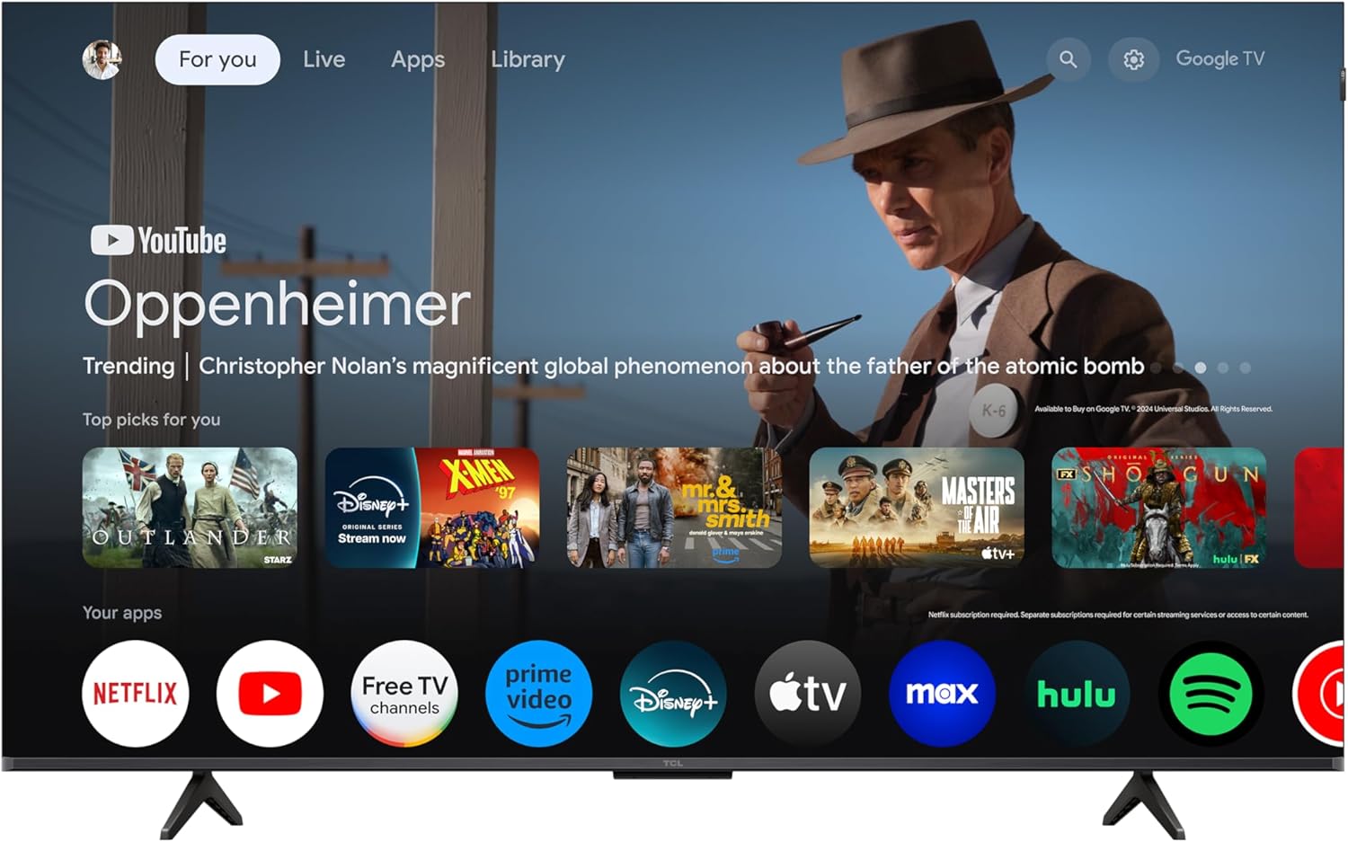 TCL 55 Inch Class T7 Series| 4K QLED HDR| 55T7, 2025 Model| 120HZ Refresh Rate High Brightness Smart Google TV Dolby Atmos Audio| Voice Remote Alexa Gaming Streaming Television
