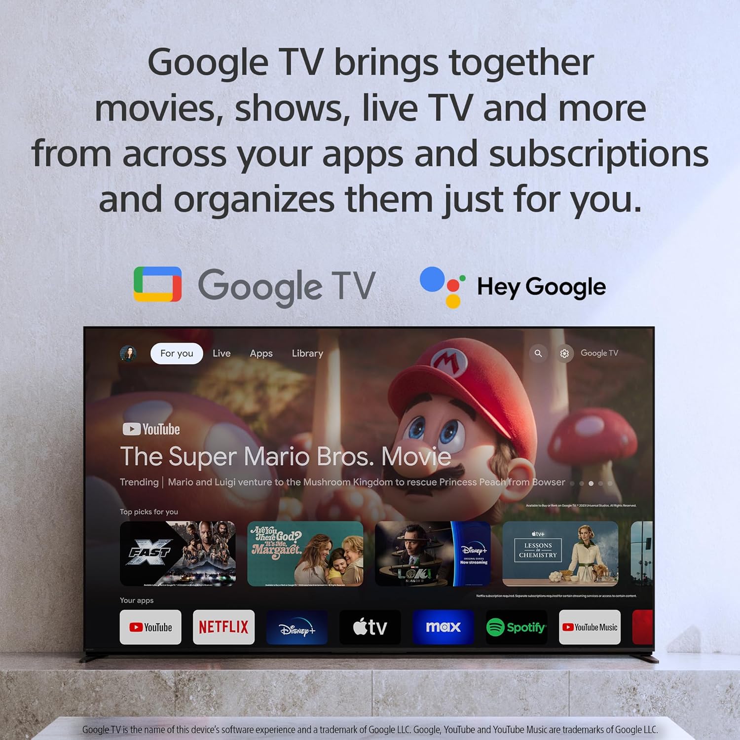 Sony 65-Inch Class 4K Ultra HD BRAVIA 3 LED Smart TV with Google TV Dolby Vision HDR, PS5 Exclusive Features, K-65S30