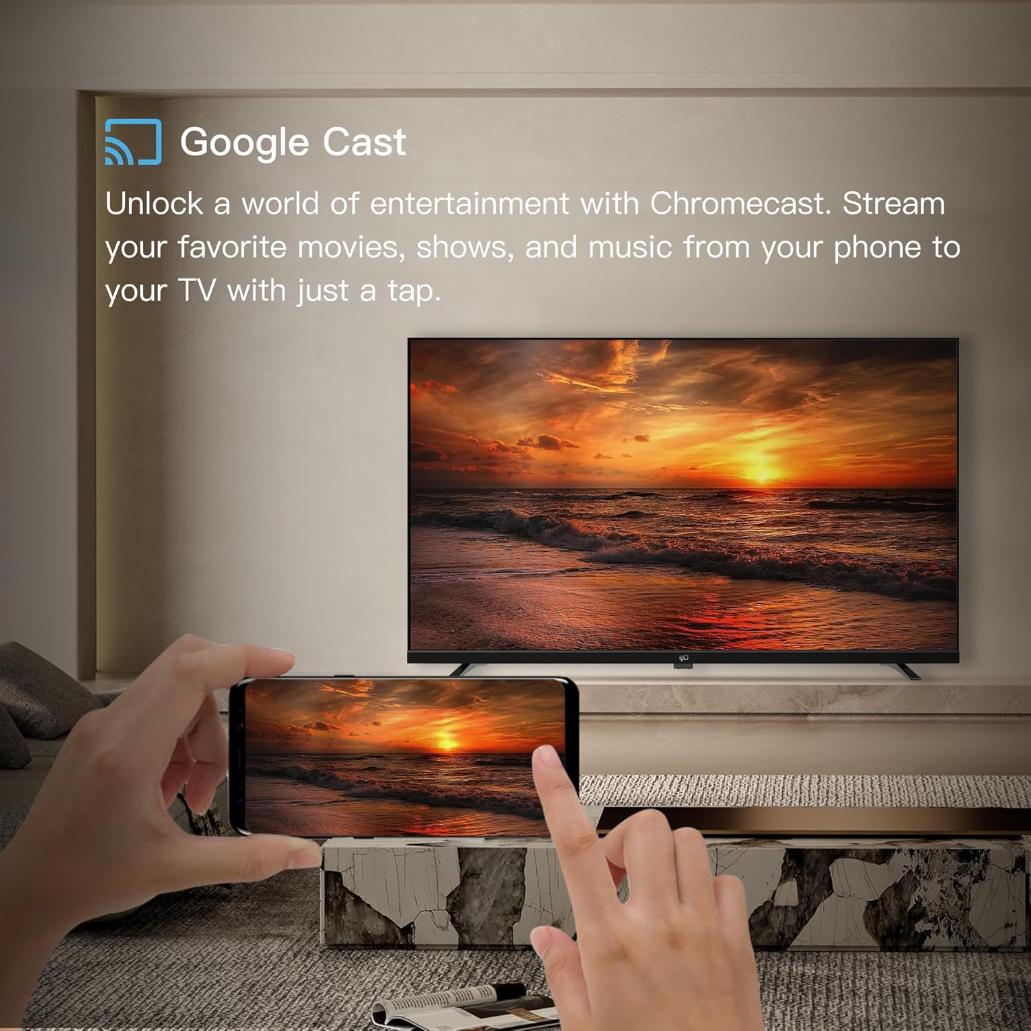 FPD 32-inch Smart TV Google TV HD 720p with Google Play and Google Cast Built-in, HDR 10, Dolby Audio, Voice Remote, Stream Live TV (Palette-Series, CG32-P3, 2024 Model)