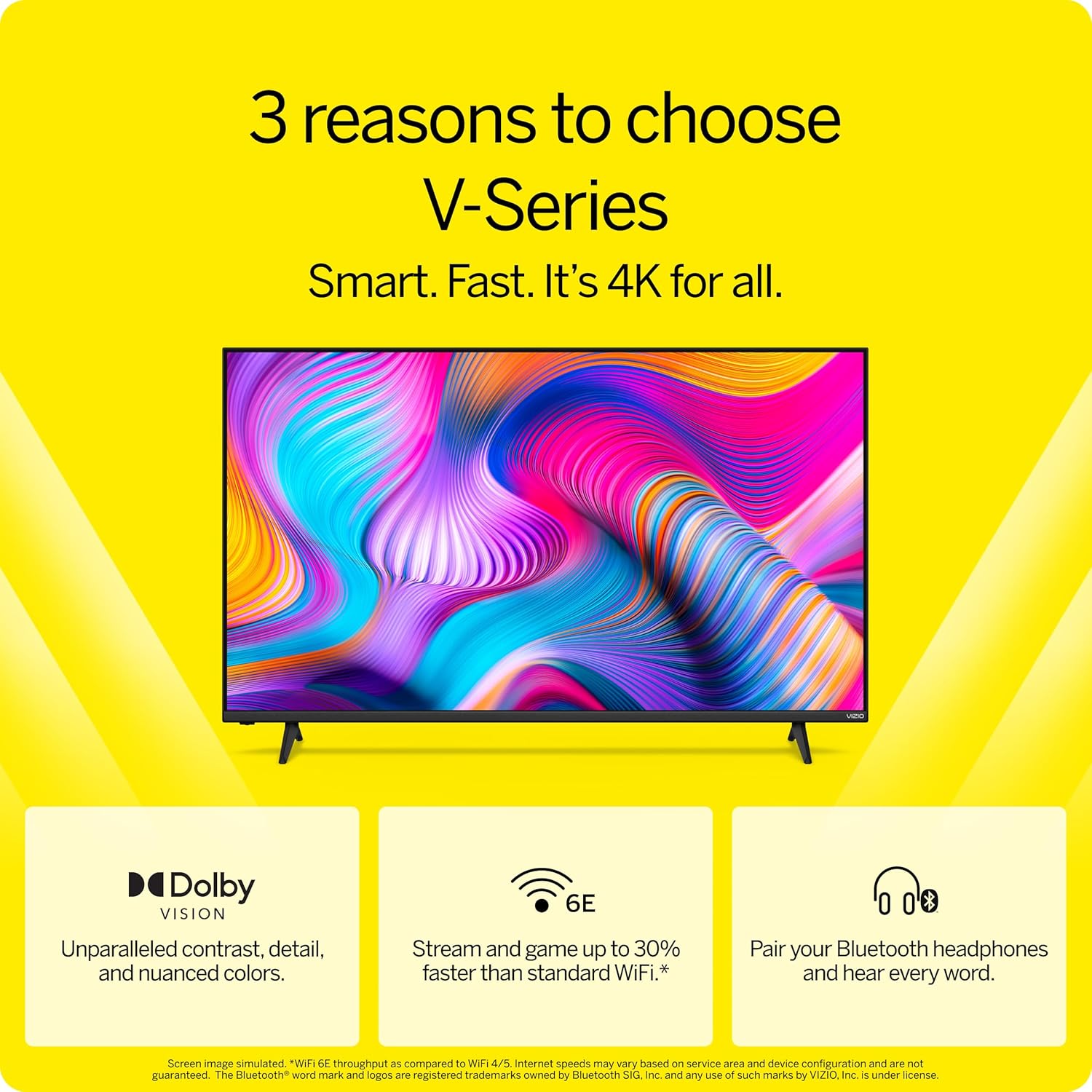 VIZIO 55-inch V-Series 4K LED HDR Smart TV with Dolby Vision, WiFi 6E, Bluetooth Headphone Capable, Gaming Engine & Alexa Compatibility, V555M-K01, 2023 Model