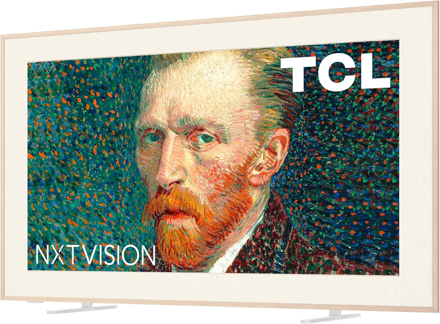 TCL 55 Inch Class NXTVISION Series Picture Frame Canvas Art TV| 55A300W, 2024 Model| QLED 4K HDR Smart Google TV| 120HZ Dolby Atmos Audio| Voice Remote Alexa Google Apple Streaming Television