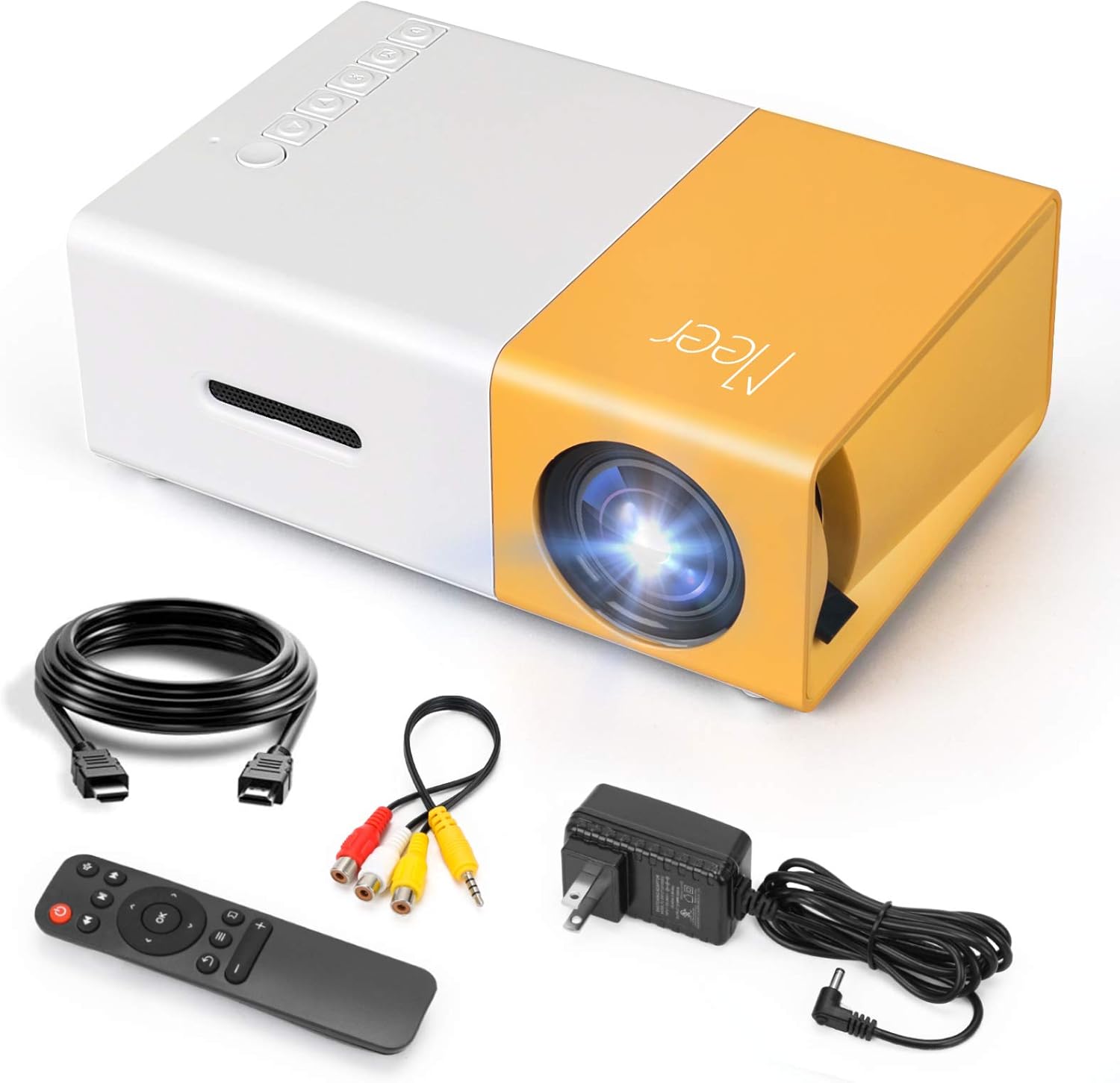 Mini Projector, More Portable Pico Full Color LED LCD Video Projector for Children's Gifts, Video TV Movies, Party Games, Outdoor Entertainment with HDMI USB AV Interfaces and Remote Control