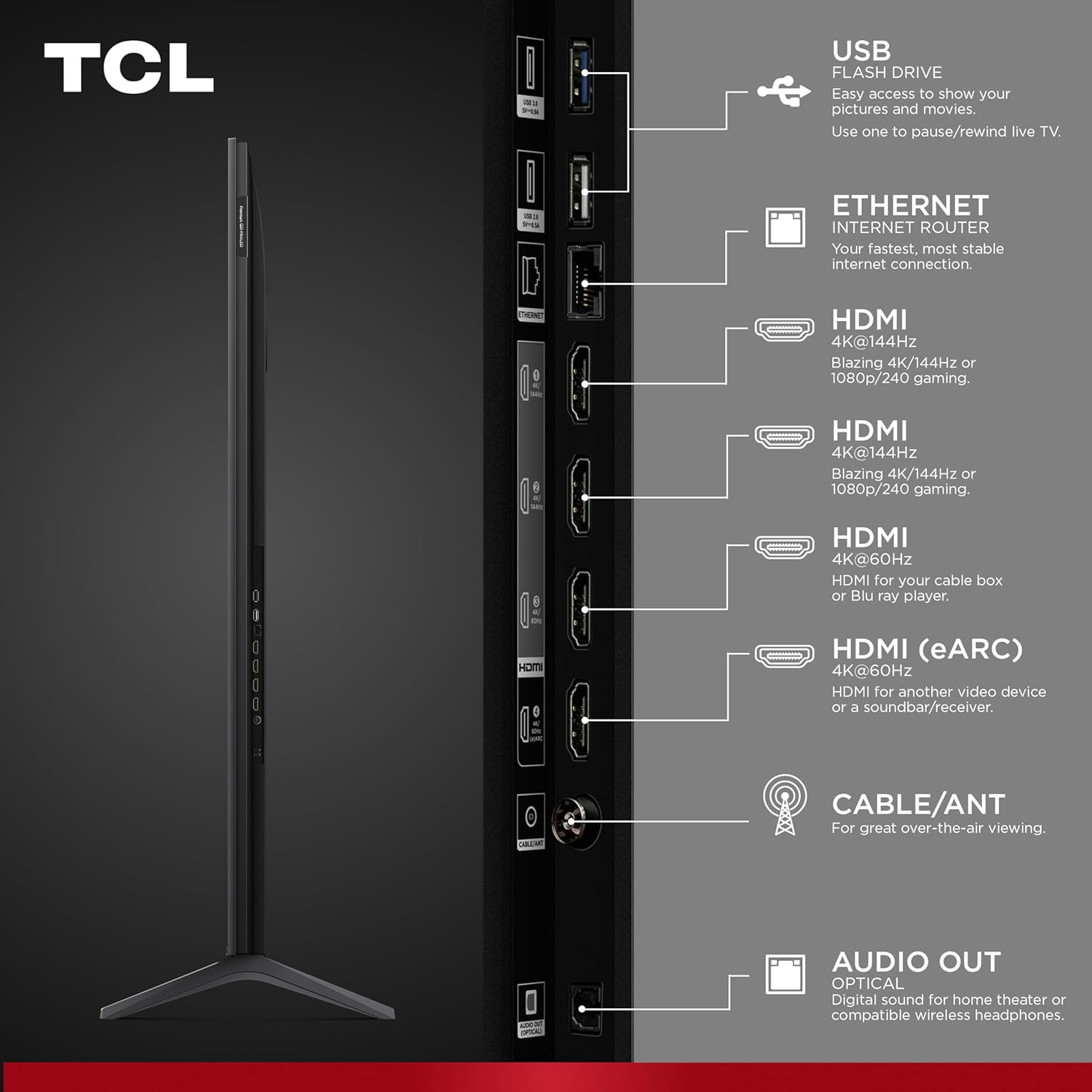 TCL 55 Inch Class QM6K Series| Mini LED QLED 4K HDR| 55QM6K, 2025 Model| 120HZ-144HZ High Brightness Smart Google TV Dolby Atmos Onkyo Audio| Voice Remote Alexa Gaming Streaming Television